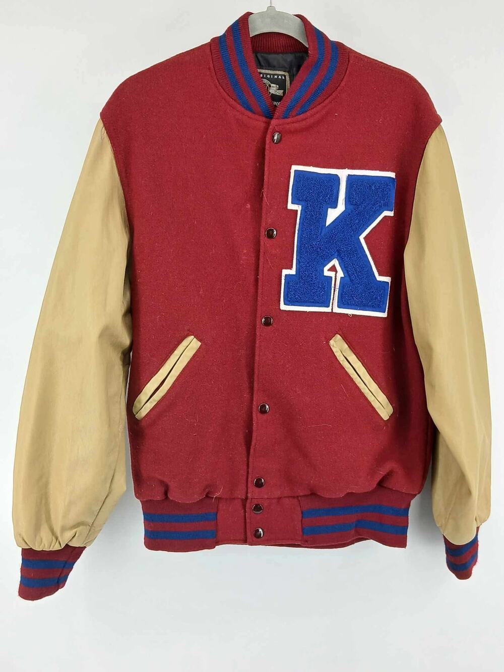 Vintage Wool and leather varsity jacket, Holloway Kansas Jayhawks
